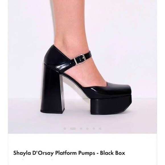 Charles & Keith Mary Janes Platform Heels Ballet Blk 9 NEW ♥️ Worn by Celeb! - Picture 4 of 16